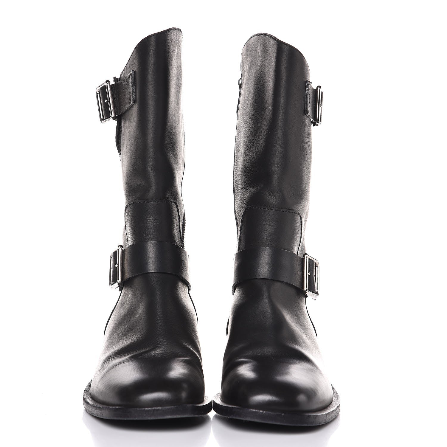 Chanel Calfskin Asymmetrical Mid Calf Boots 36.5 Black 2 of 10