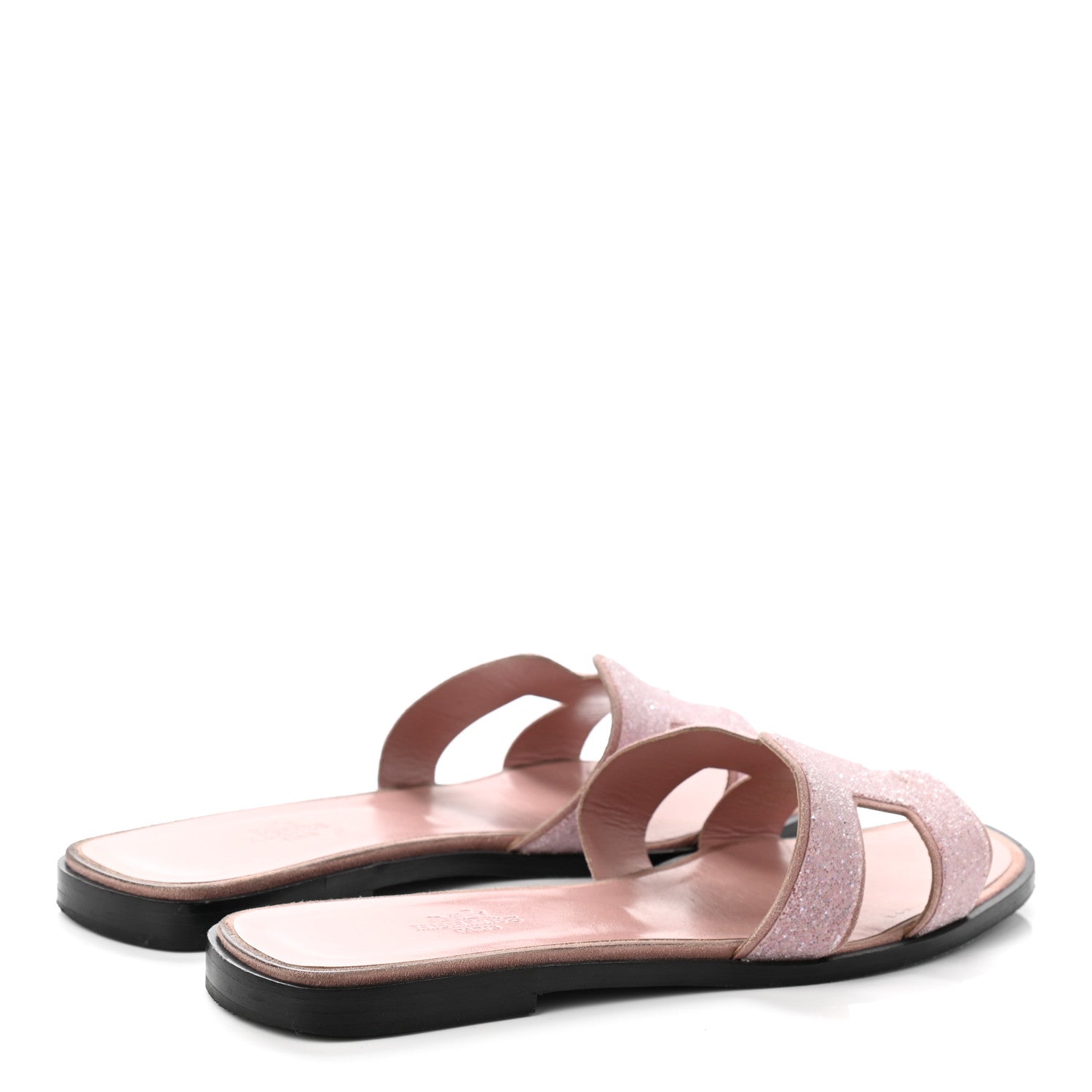 Hermes Suede Goatskin Crystal Powder Oran Sandals 38.5 Rose 4 of 10