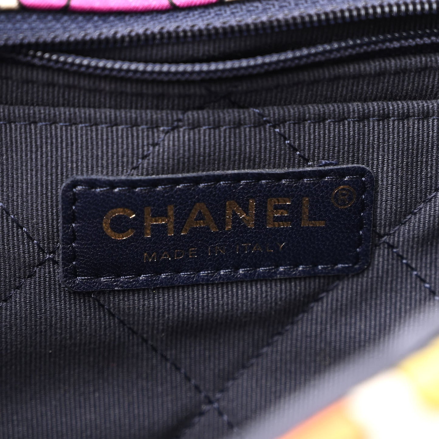 Printed Fabric Quilted Logo Single Flap Bag Multicolor