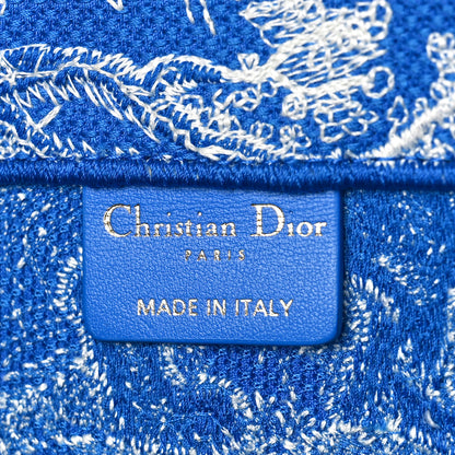 Christian Dior Canvas Embroidered Medium Dioriviera Toile De Jouy Book Tote Fluorescent Blue 6 of 8