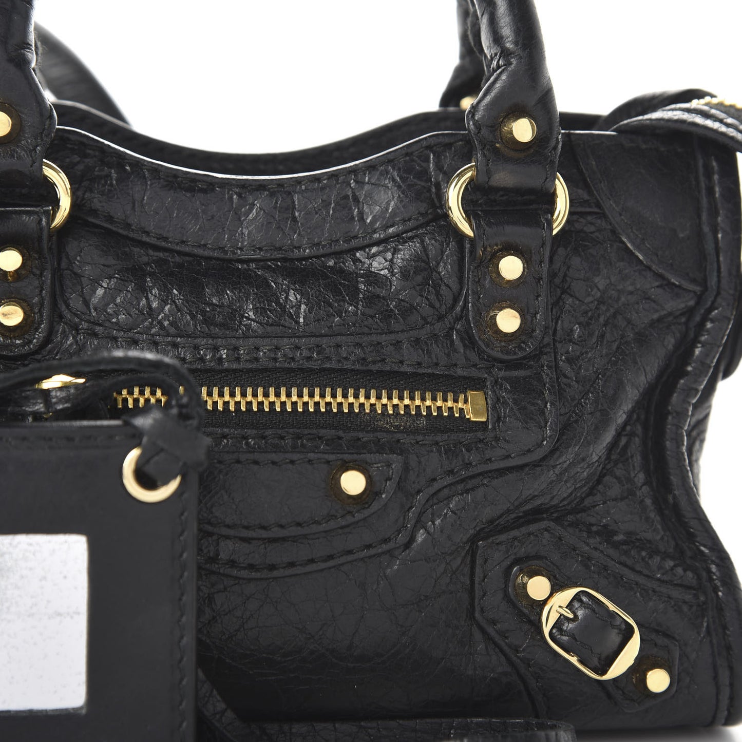 Agneau Classic Gold Hardware Nano City Black