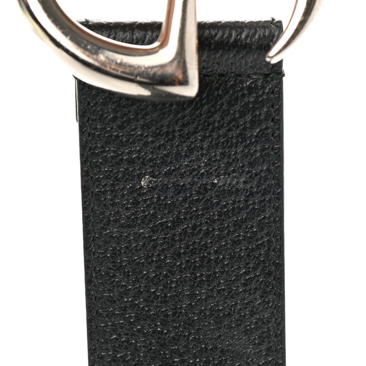 Textured Dollar Calfskin Nickel Double G 40mm Belt 90 36 Black
