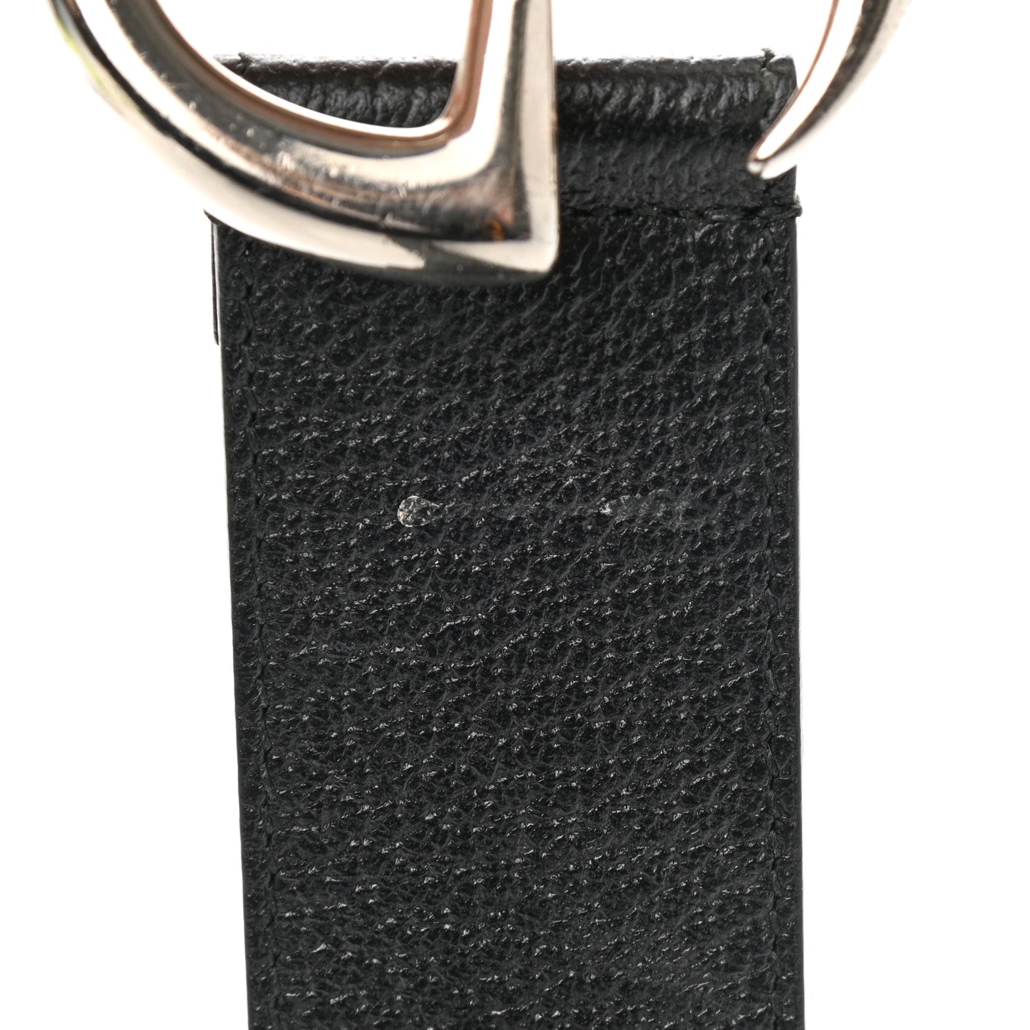 Gucci Textured Dollar Calfskin Nickel Double G 40mm Belt 90 36 Black 4 of 5