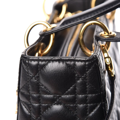 Christian Dior Lambskin Cannage Medium Lady Dior Black 12 of 13