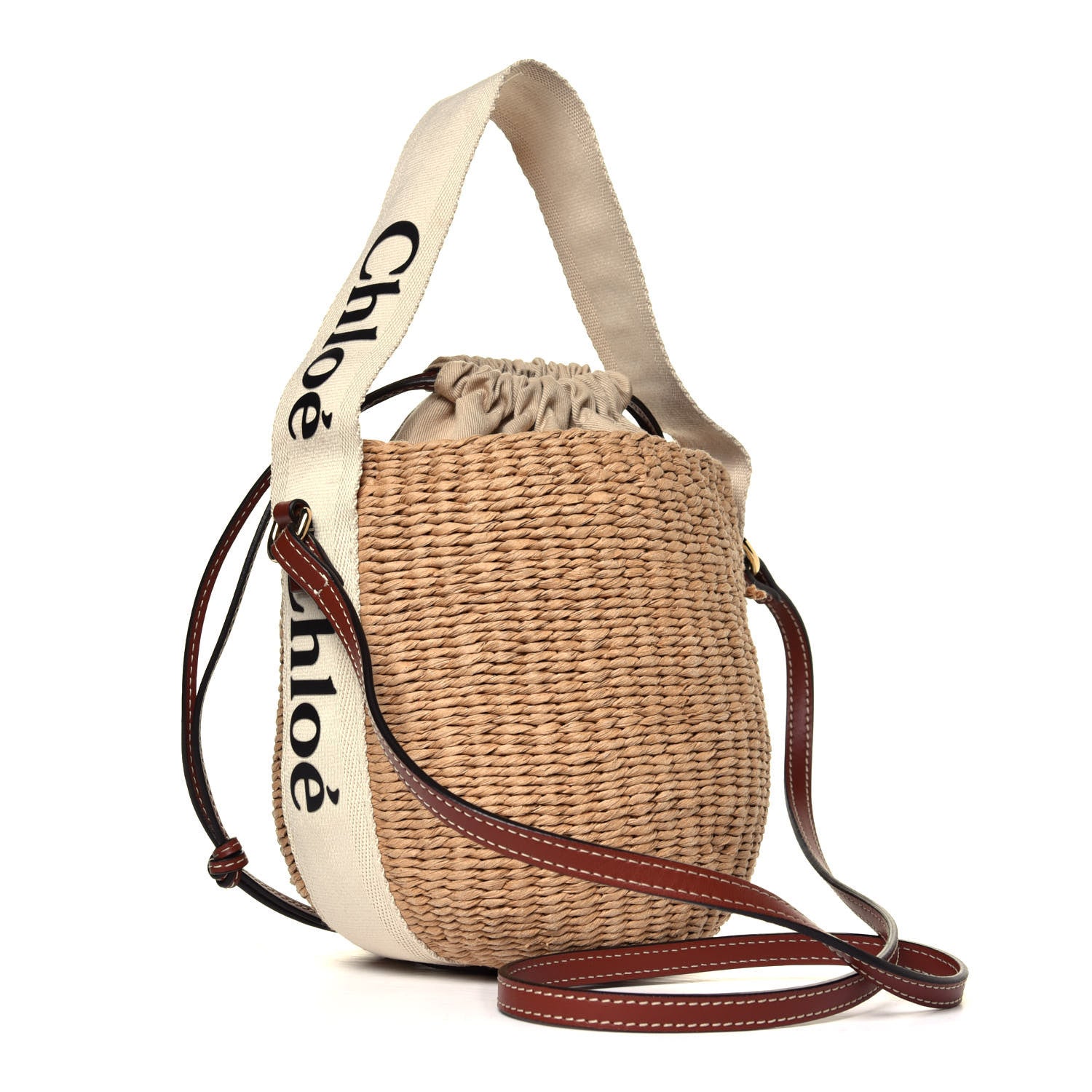 Chloe Natural Woven Fiber Small Woody Basket 2 of 5