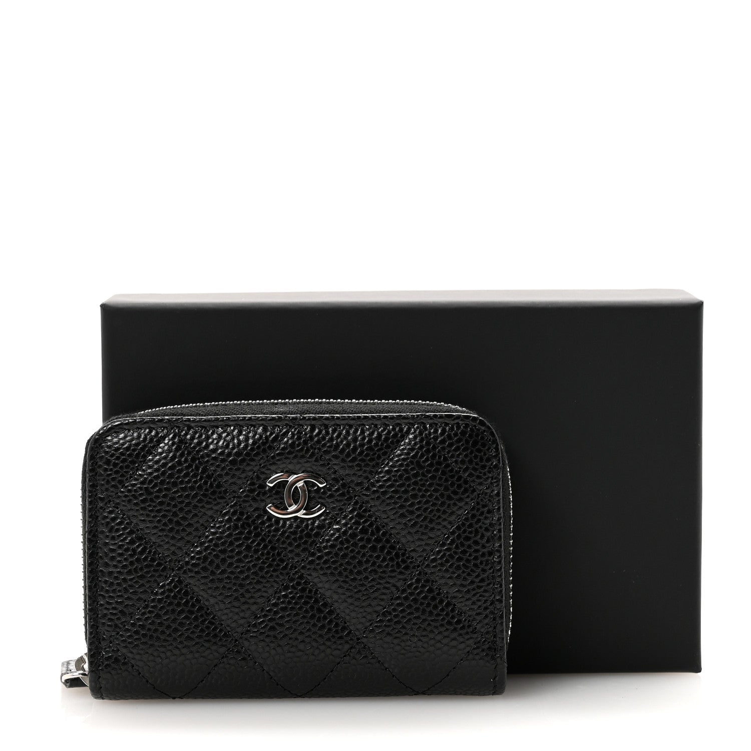 Chanel Caviar Quilted Zip Coin Purse Black 8 of 8