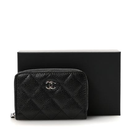 Chanel Caviar Quilted Zip Coin Purse Black 8 of 8
