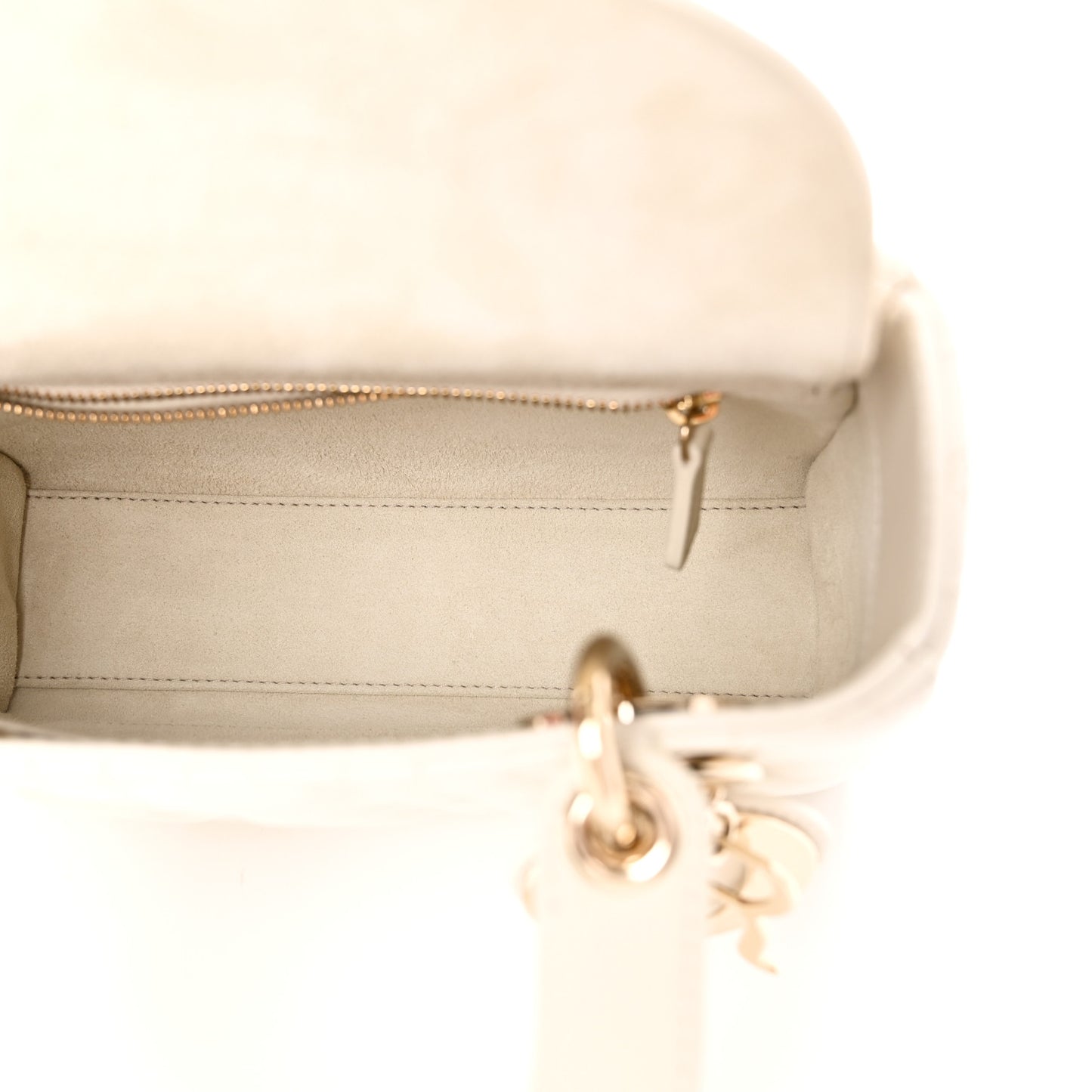 Lambskin Cannage Small Lucky Badges My Lady Dior White