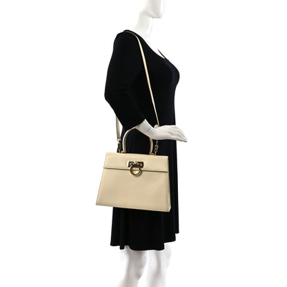Salvatore Ferragamo Brushed Off Calfskin Iconic Large Top Handle Bag Magnolia 2 of 9
