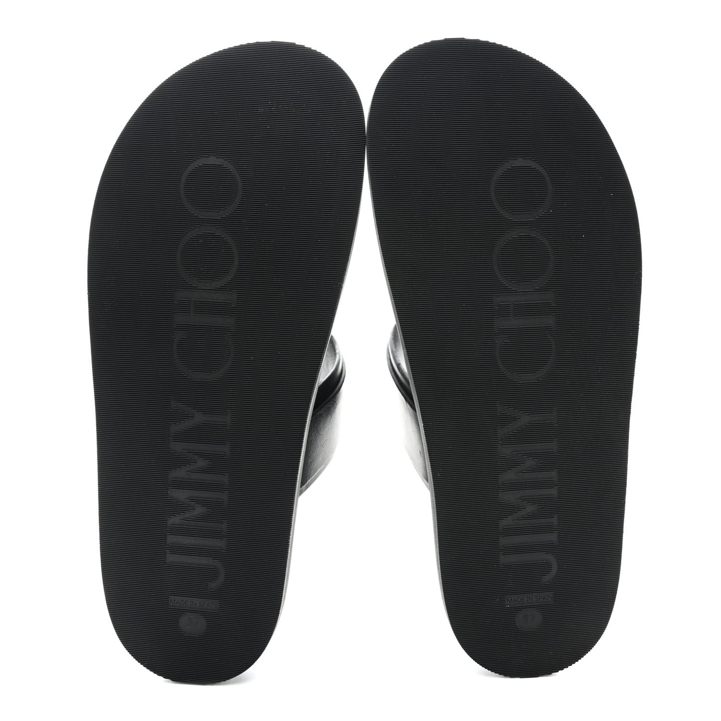 Calfskin Crystal Embellished Marga Slide Sandals 37 Black
