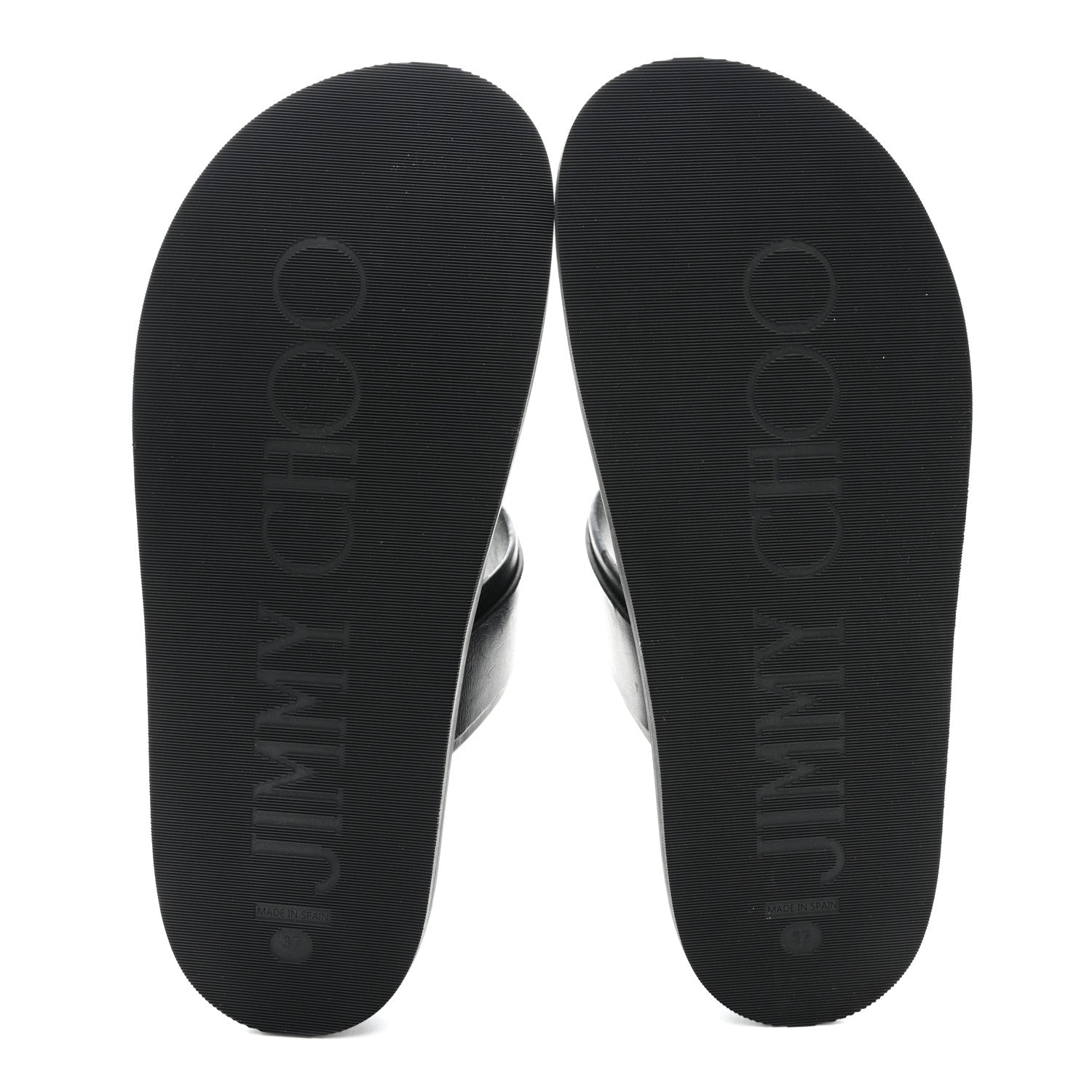 Jimmy Choo Calfskin Crystal Embellished Marga Slide Sandals 37 Black 5 of 8