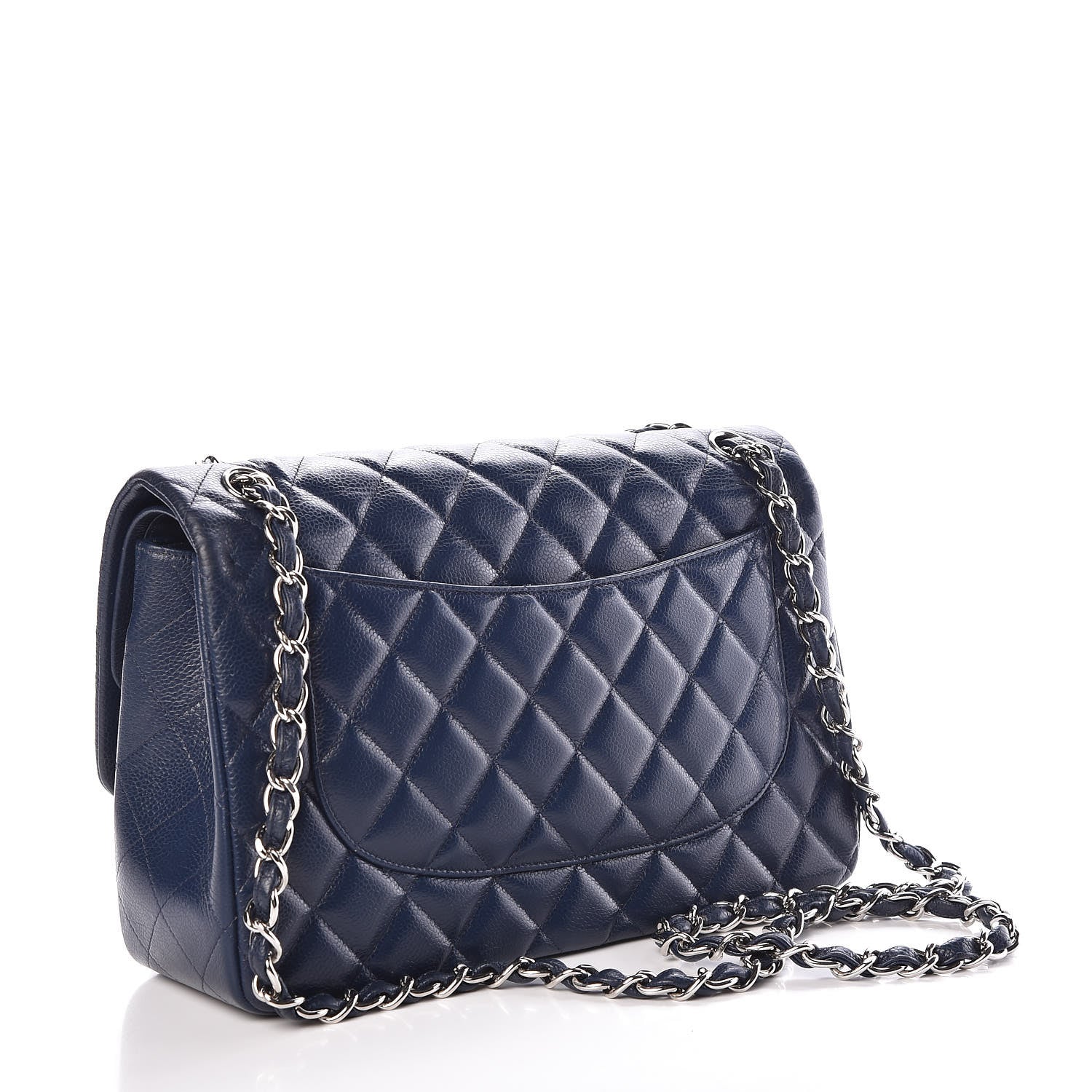 Chanel Caviar Quilted Jumbo Double Flap Navy Blue 4 of 12