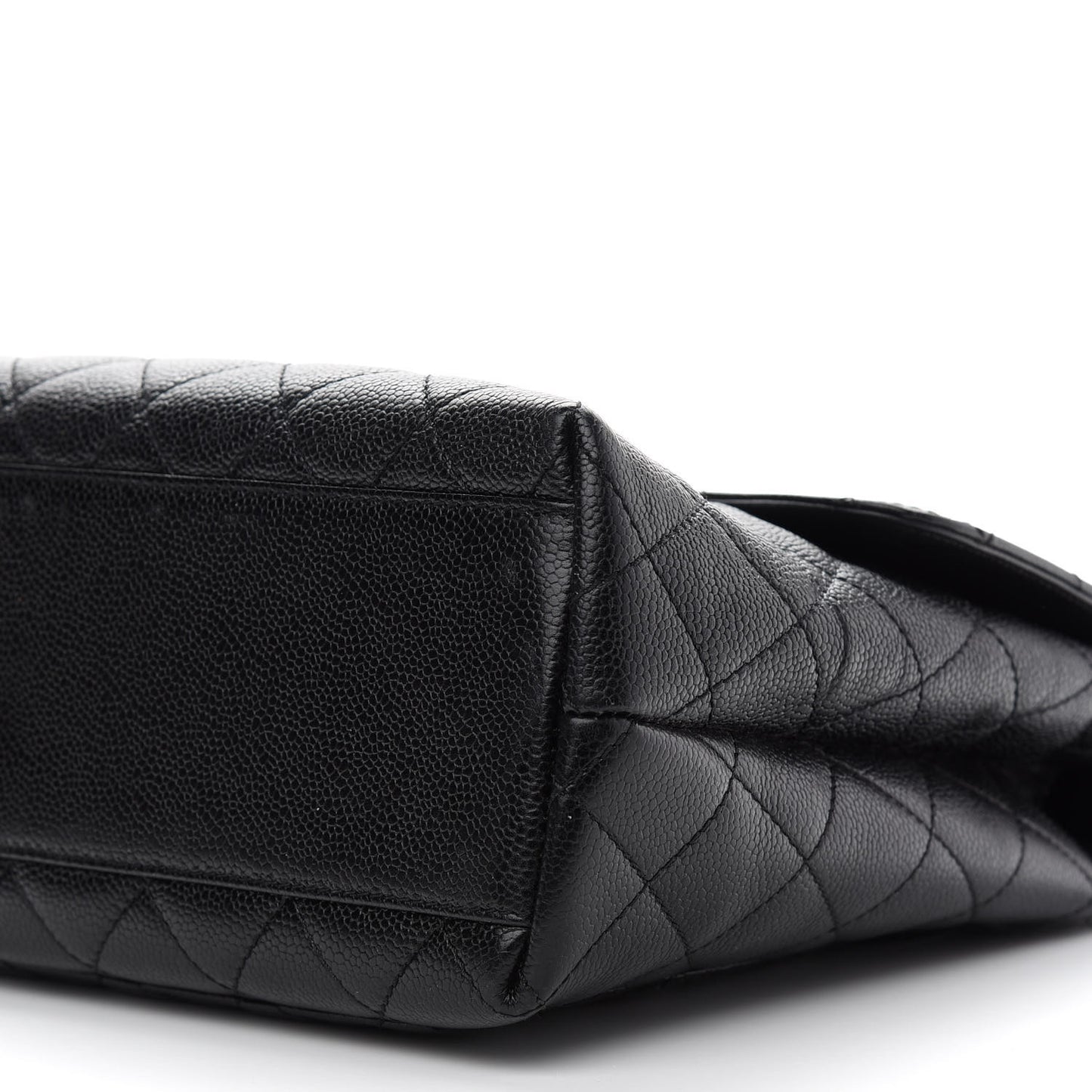 Caviar Quilted Jumbo Kelly Flap Black