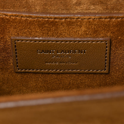 Saint Laurent Suede Fringe Baby Monogram Satchel Light Ocre 6 of 13