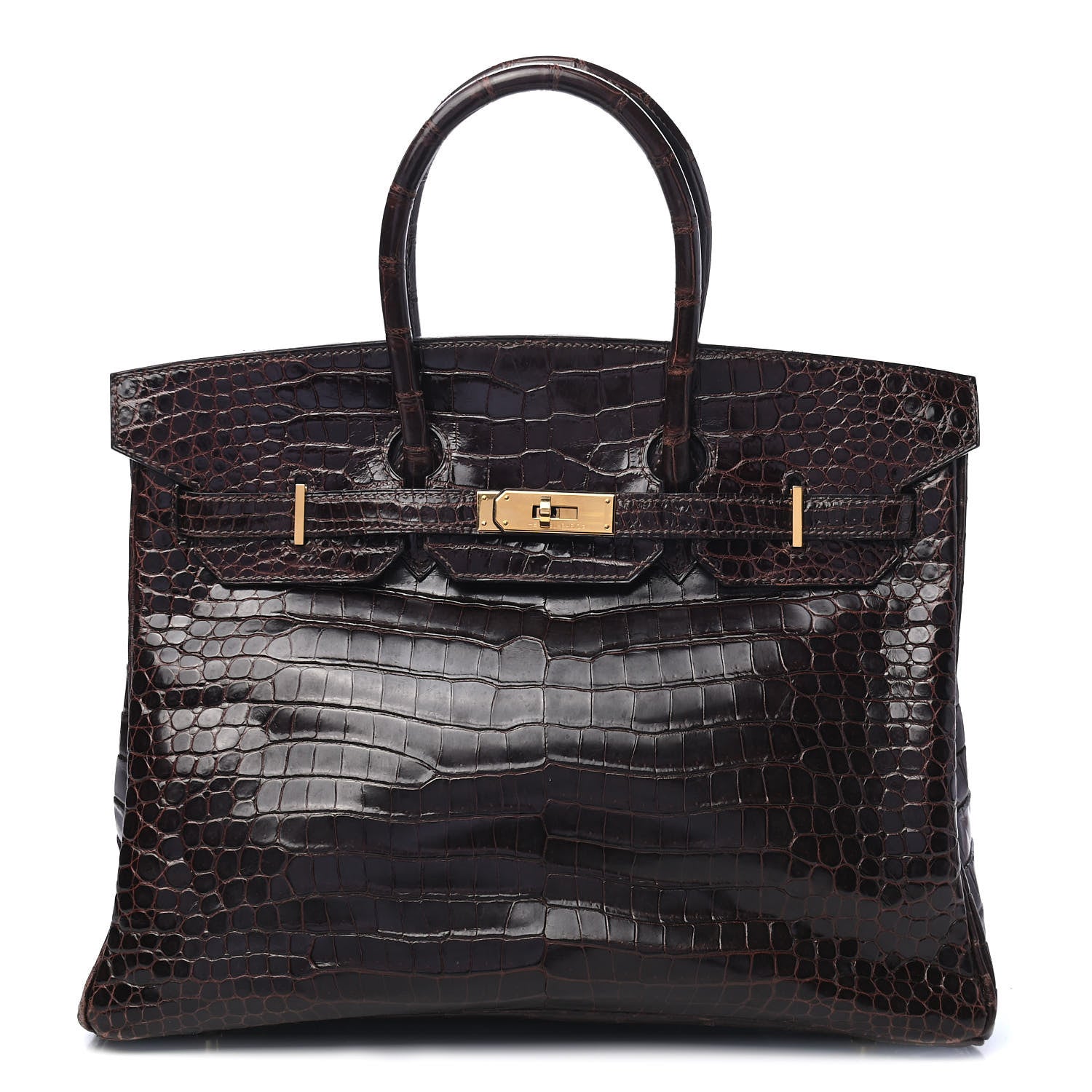 Hermes Shiny Porosus Crocodile Birkin 35 Cocoan 1 of 31