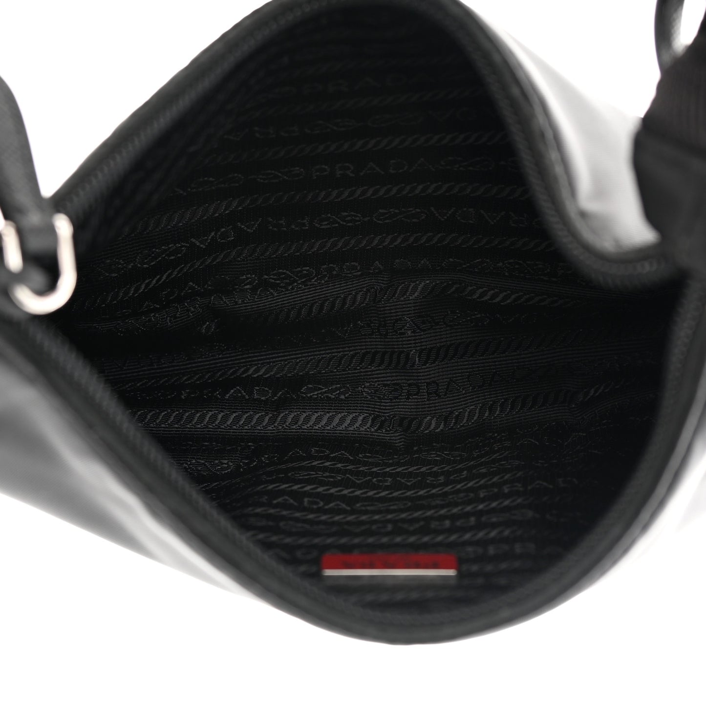 Tessuto Nylon Saffiano Lunar New Year Mini Re-Edition 2000 Bag Black Fuoco