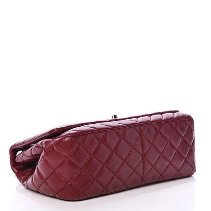 Chanel Lambskin Chevron Quilted Medium Surpique Flap Dark Red 3 of 15