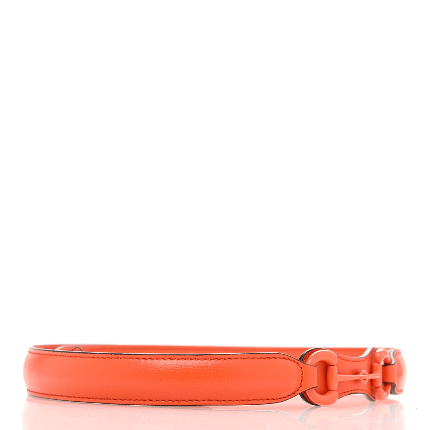 Gucci Efesto Leather Womens Horsebit 15/23mm Belt 80 32 Orange 2 of 5