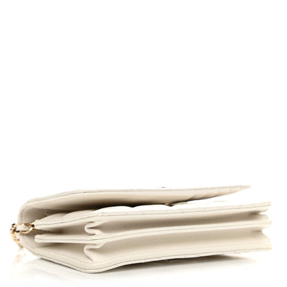 Chanel Caviar Quilted Mini Wallet On Chain WOC White 4 of 14