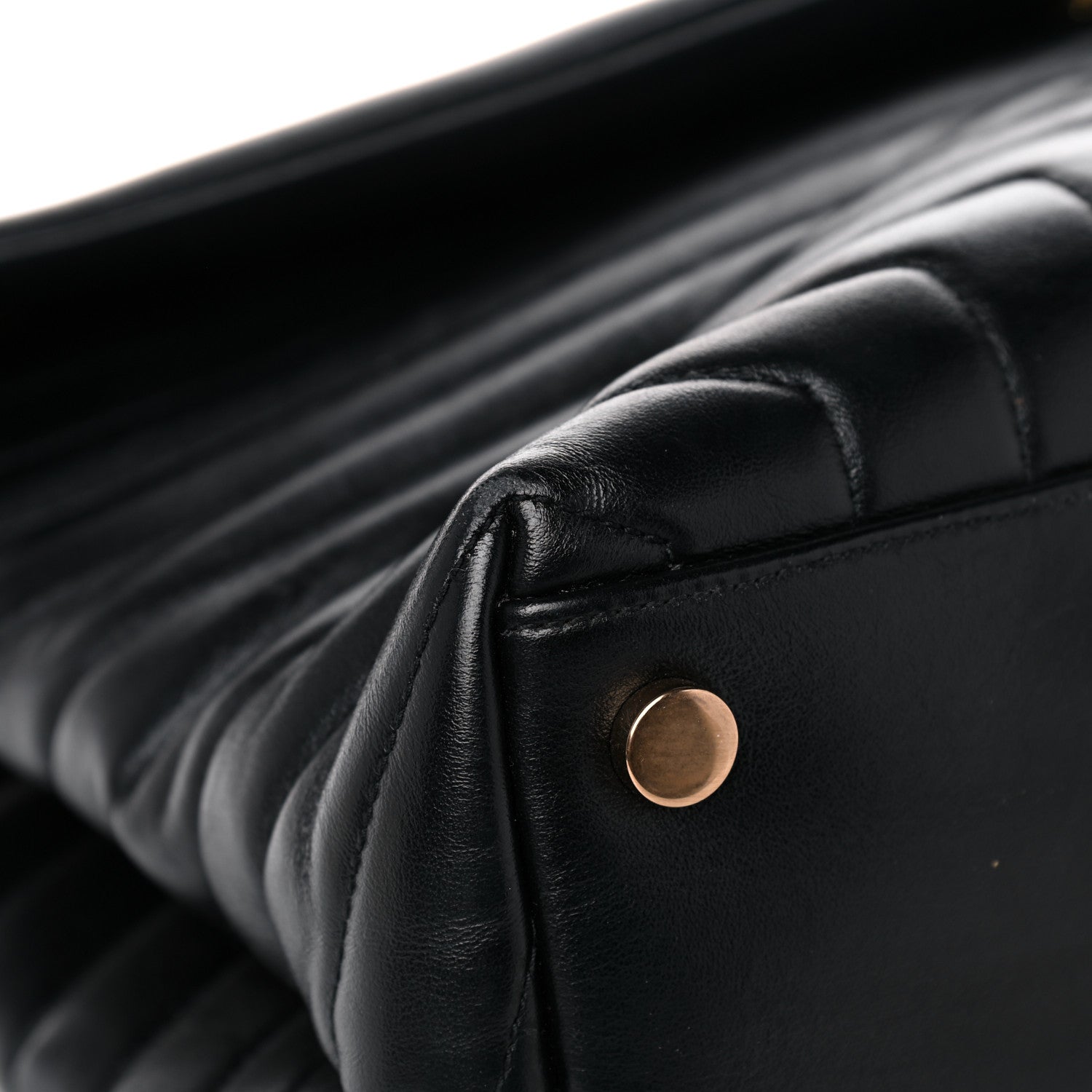 Saint Laurent Calfskin Y Quilted Monogram Large Loulou Chain Satchel Black 8 of 23