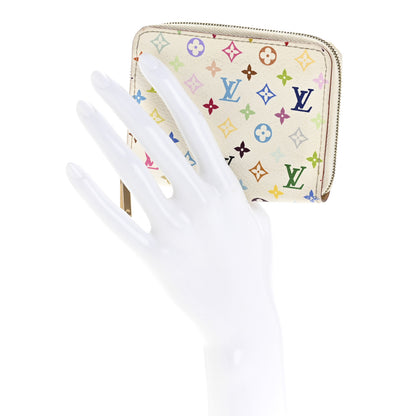 Louis Vuitton Monogram Multicolor Zippy Coin Purse Wallet White 3 of 22