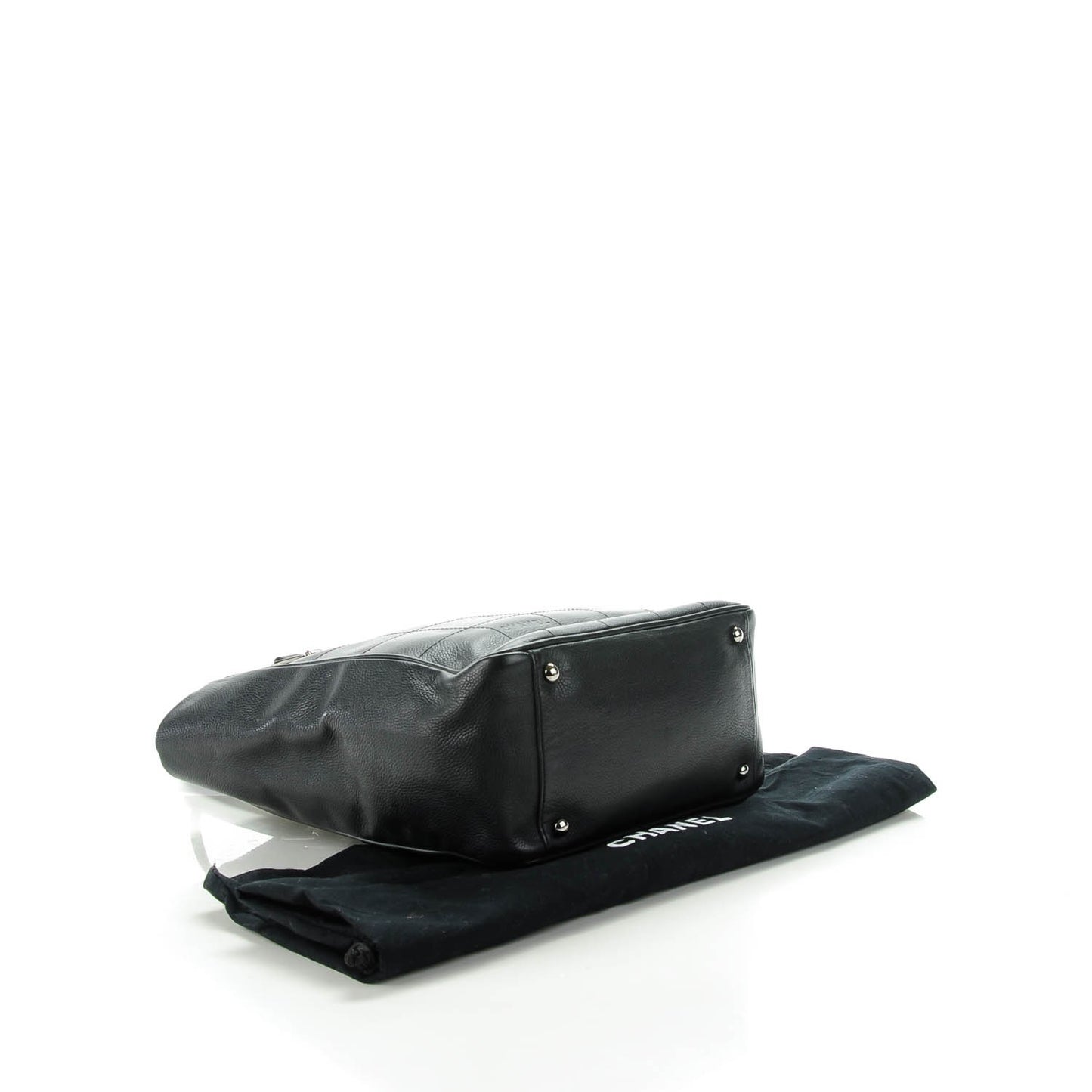 Caviar Square Stitched Tote Black