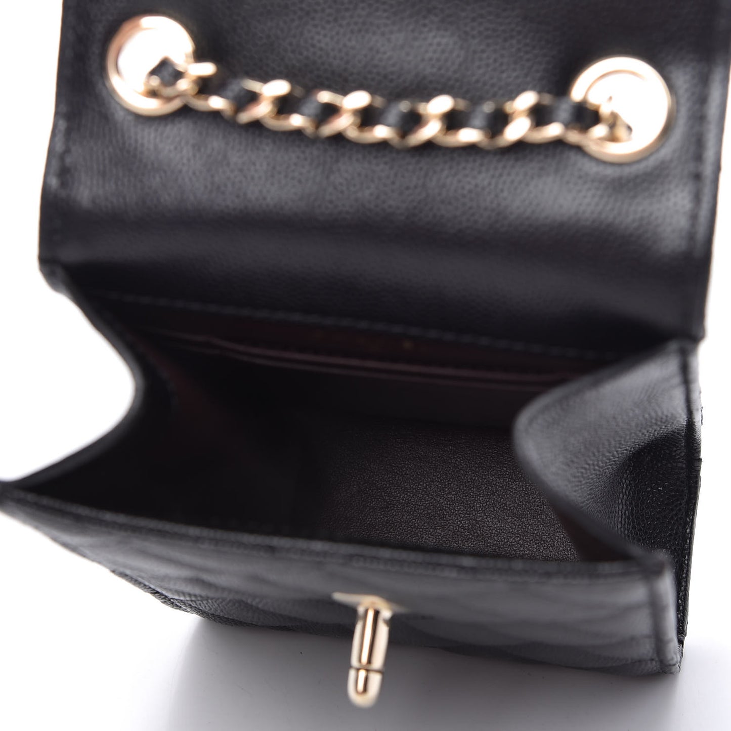 Caviar Quilted Classic Phone Holder Black