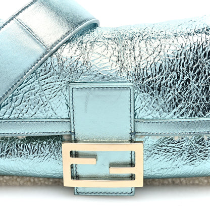 Fendi Metallic Lambskin Sheepskin Fur Re-Edition 2005-2006 Baguette Light Blue 8 of 10