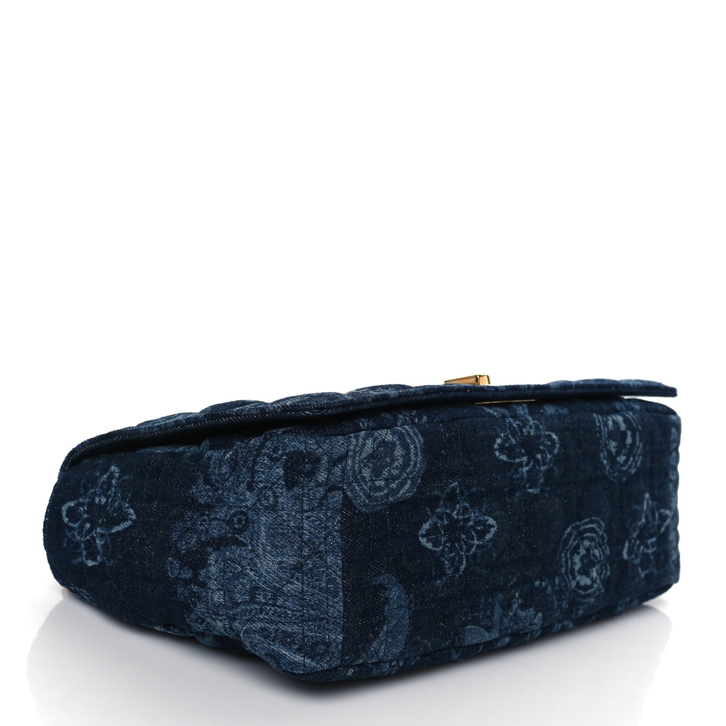 Denim Floral Cannage Small Caro Bag Blue