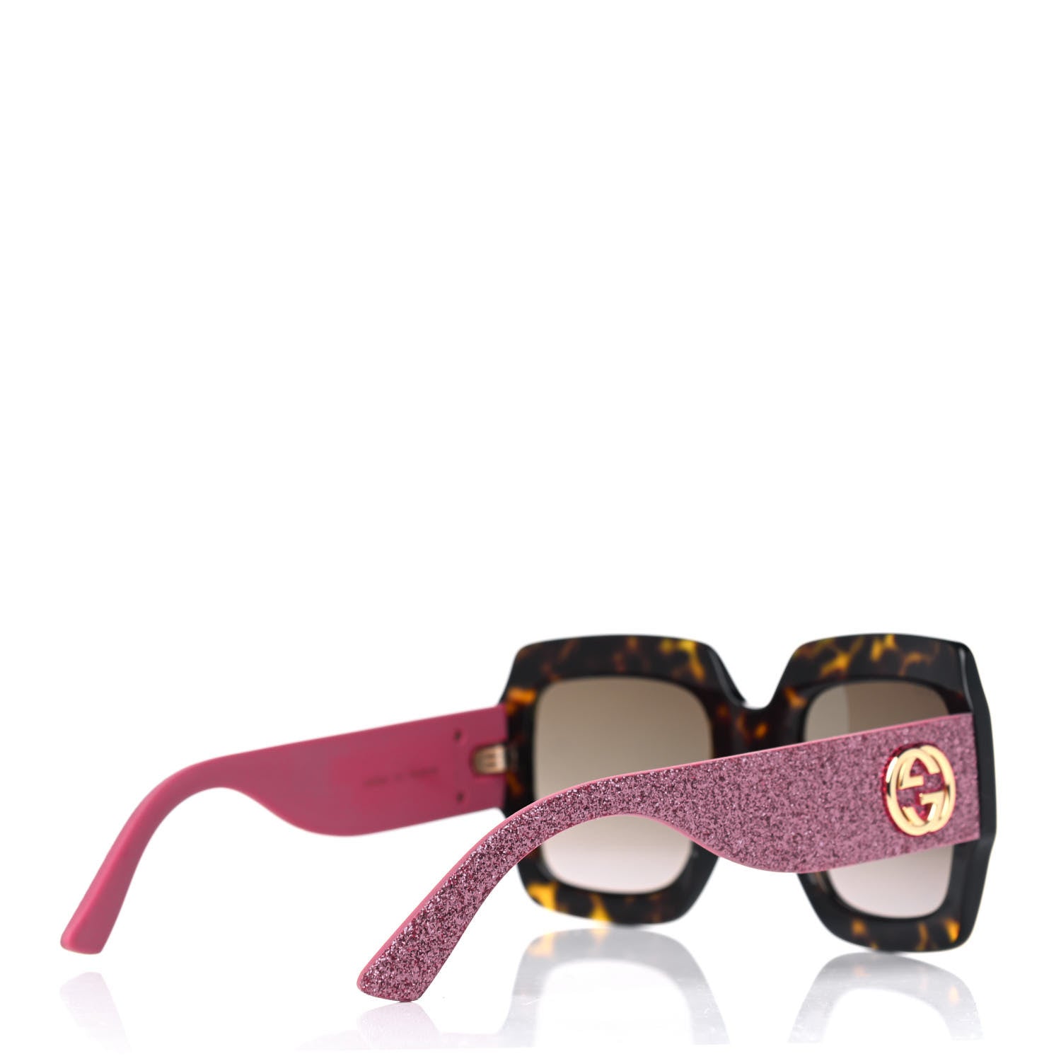 Gucci Square Frame GG0102S Sunglasses Glitter Pink Multi 4 of 4