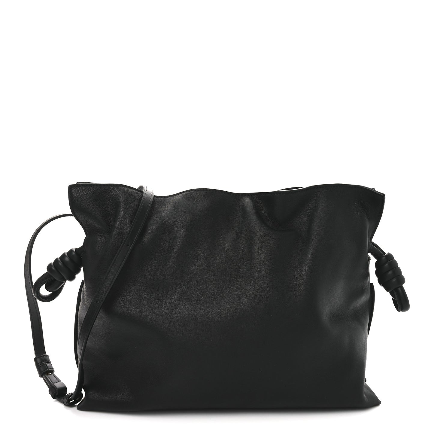Nappa Medium Flamenco Knot Bag Black