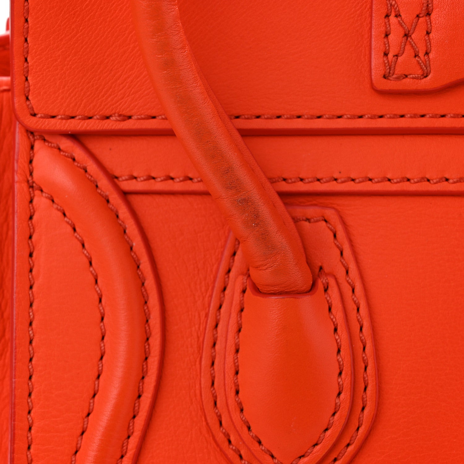 Celine Smooth Calfskin Nano Luggage Fluo Orange 10 of 11