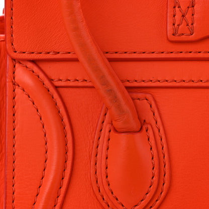 Celine Smooth Calfskin Nano Luggage Fluo Orange 10 of 11