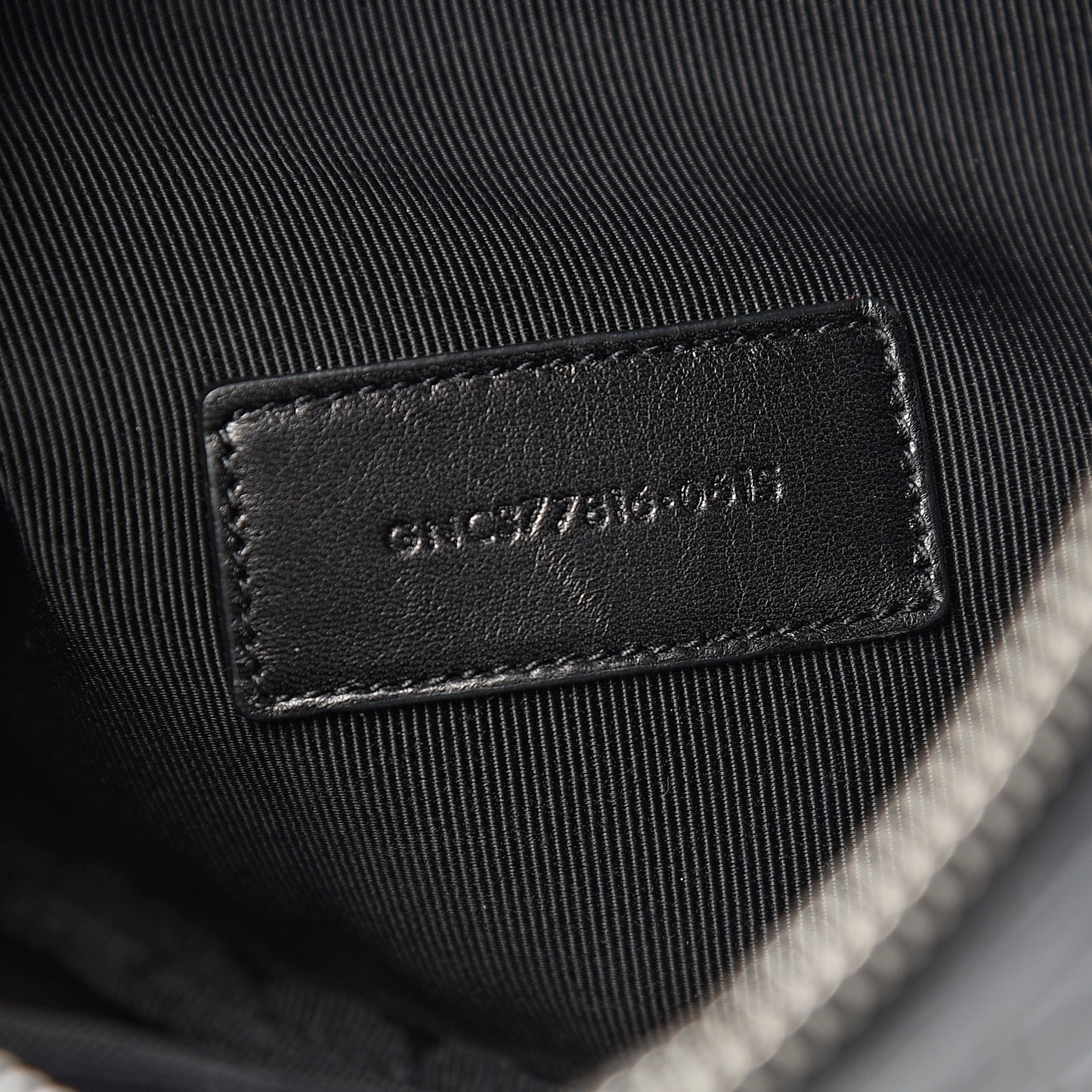 Calfskin Crocodile Embossed Monogram Zip Pouch Black