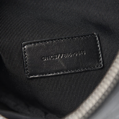 Saint Laurent Calfskin Crocodile Embossed Monogram Zip Pouch Black 8 of 9