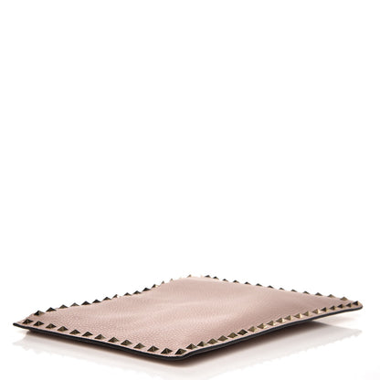 Valentino Garavani Pebbled Calfskin Large Rockstud Zip Pouch Poudre 4 of 9