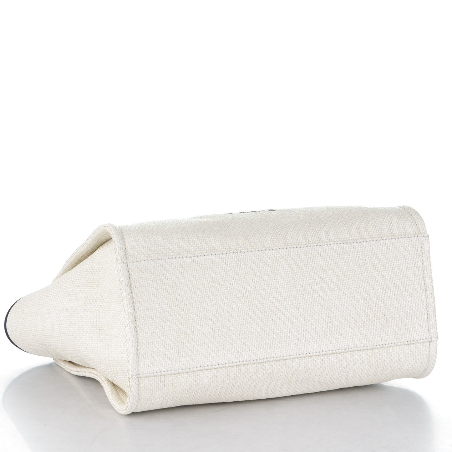 Canvas Large Deauville Tote White Navy