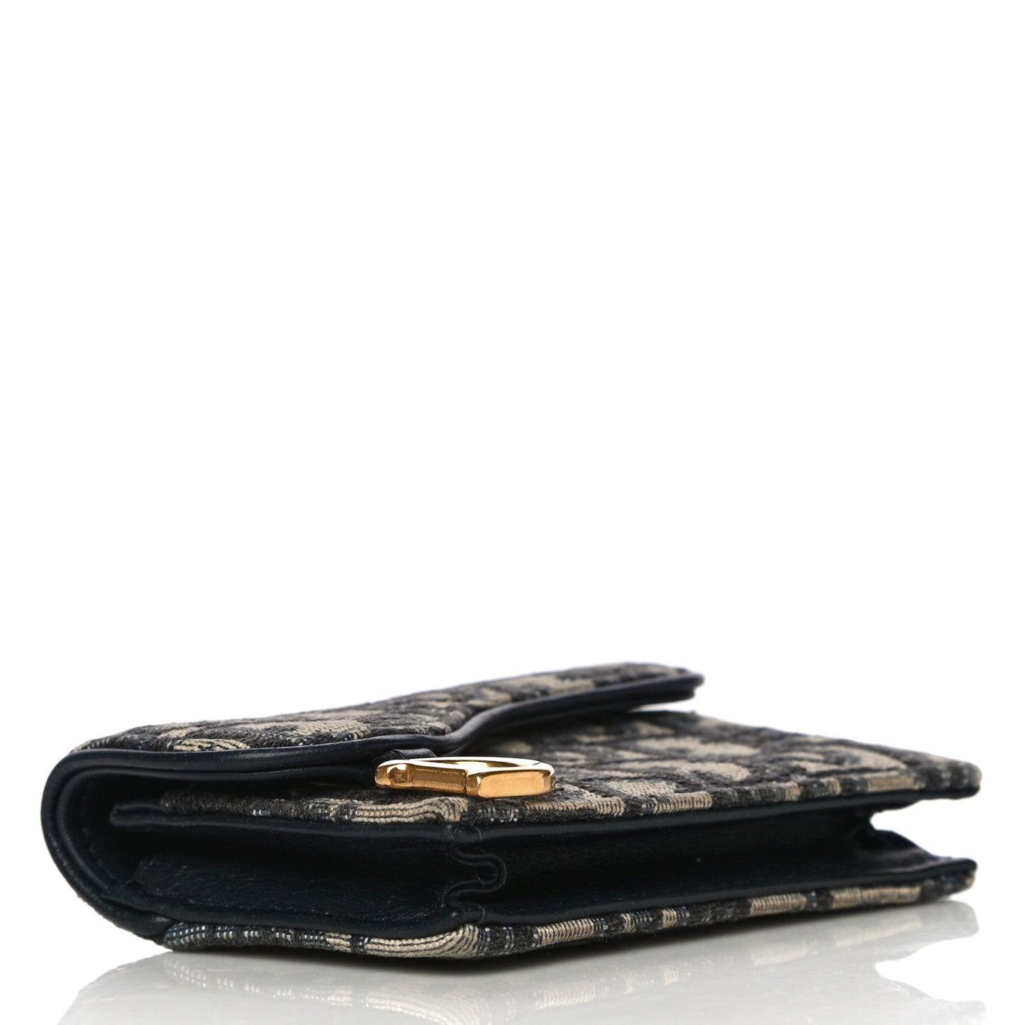 Oblique Saddle Card Holder Blue
