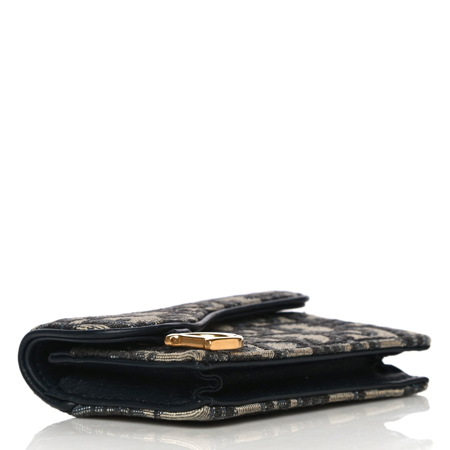 Christian Dior Oblique Saddle Card Holder Blue 4 of 11