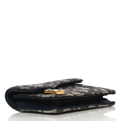 Christian Dior Oblique Saddle Card Holder Blue 4 of 11