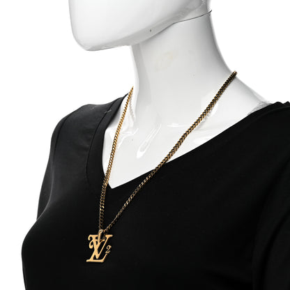 Louis Vuitton X NIGO Metal LV Squared Necklace Gold 2 of 5