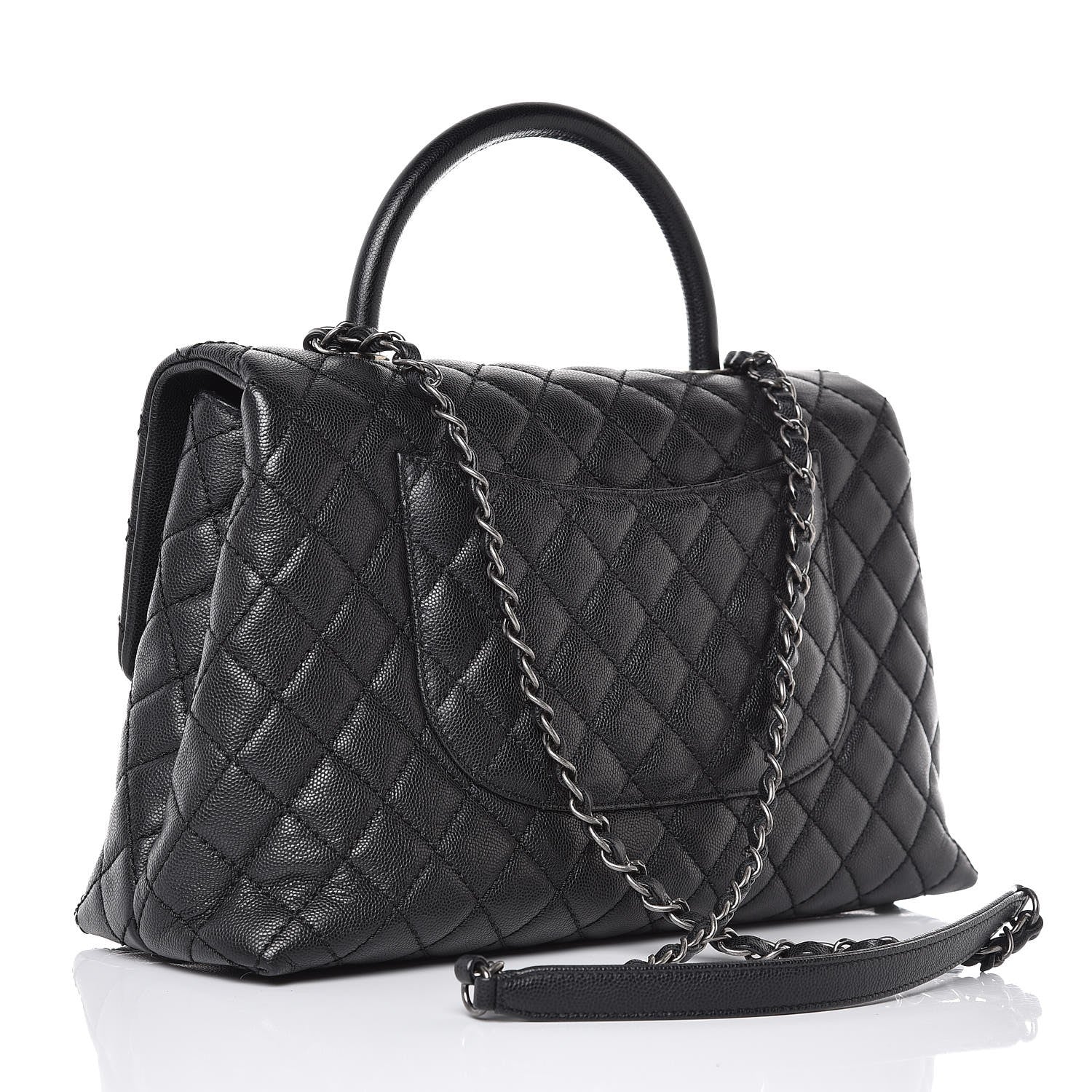 Chanel Caviar Quilted Medium Coco Handle Flap Black 4 of 9