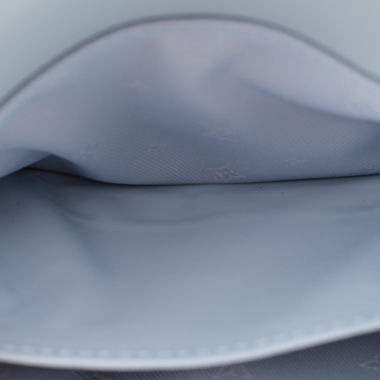 Calfskin Bubblegram Wallet On Strap Ice Blue