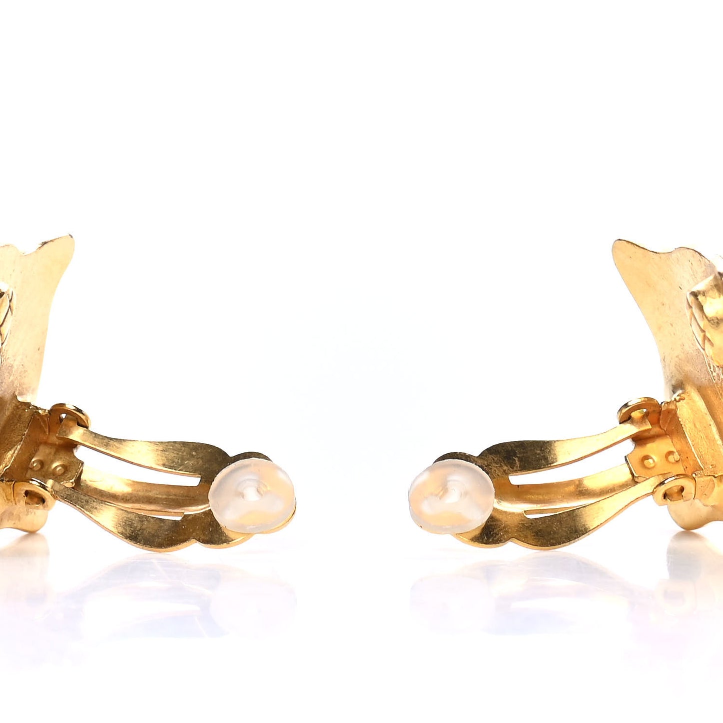 CC Diamond Shaped Clip On Earrings Gold