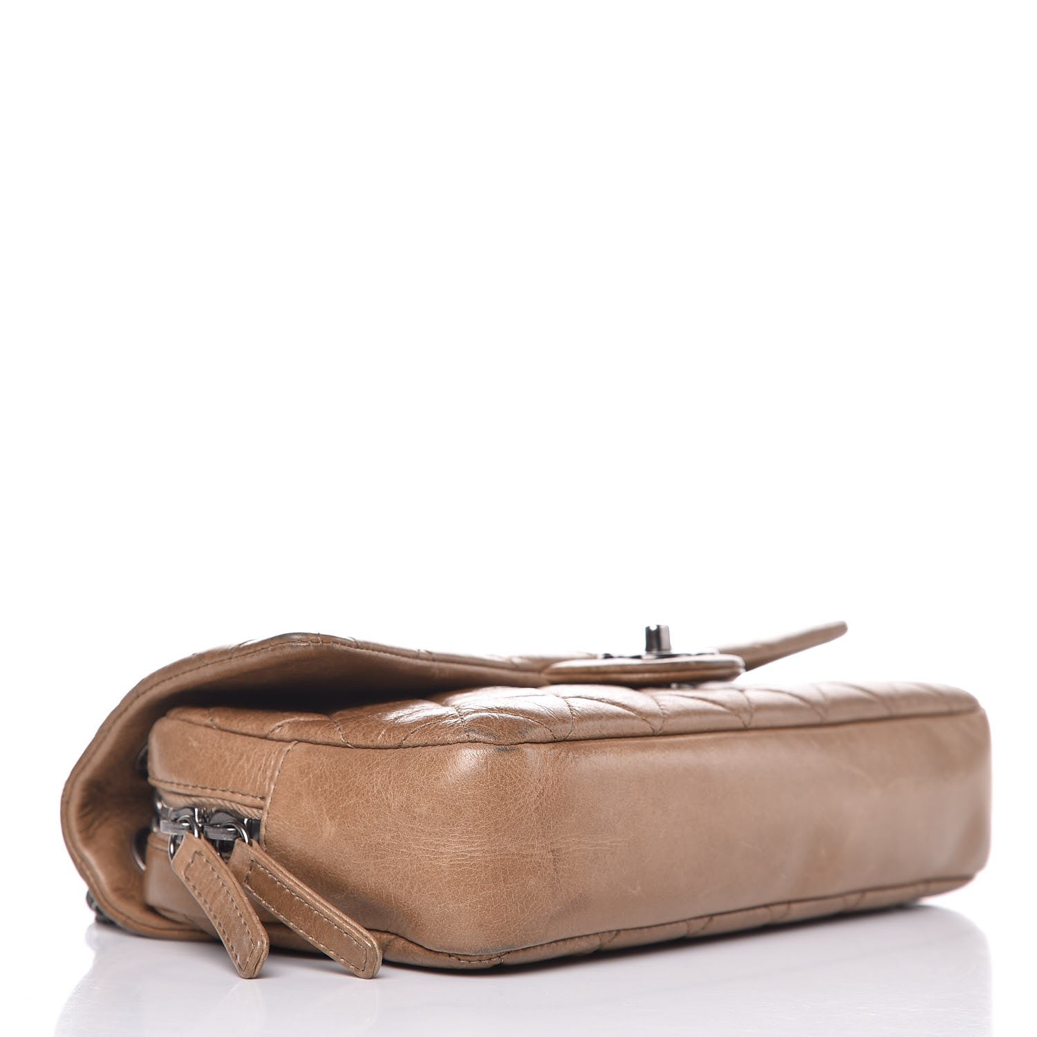 Chanel Glazed Calfskin Medium Duo Flap Brown 4 of 11