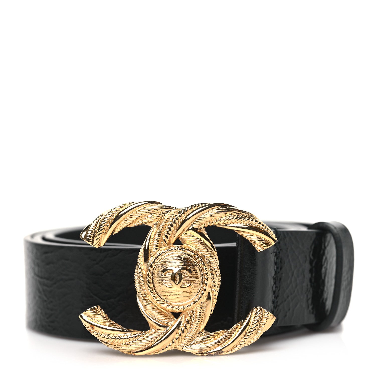 Chanel Glazed Calfskin CC Belt 80 32 Black 1 of 9
