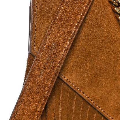 Saint Laurent Suede Fringe Baby Monogram Satchel Light Ocre 18 of 21