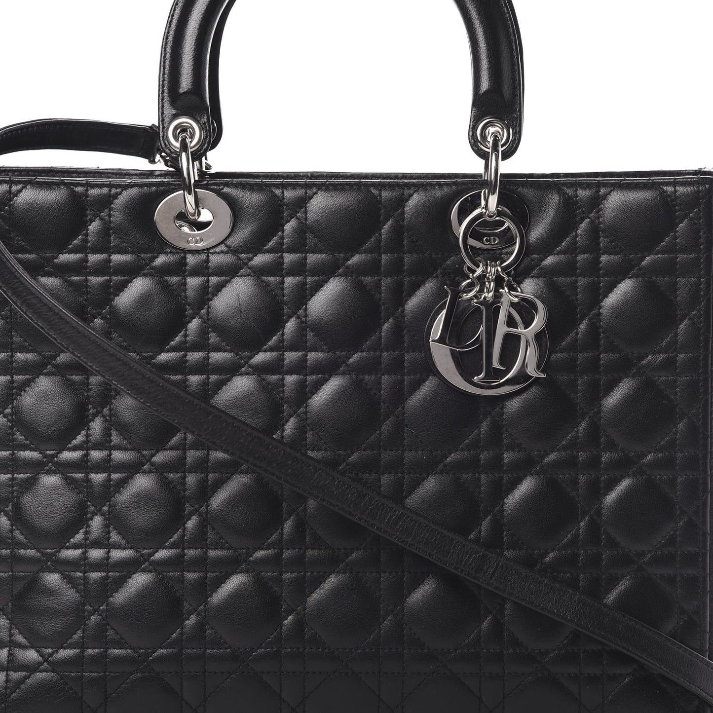 Lambskin Cannage Large Lady Dior Black