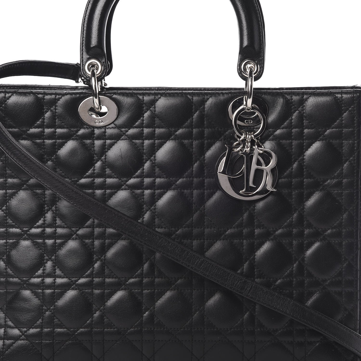 Christian Dior Lambskin Cannage Large Lady Dior Black 8 of 15