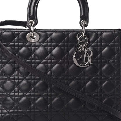 Christian Dior Lambskin Cannage Large Lady Dior Black 8 of 15